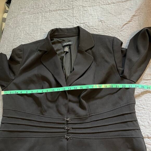 Lane Bryant black blazer hook rhinestone clasp women’s size 18 - Picture 6 of 9